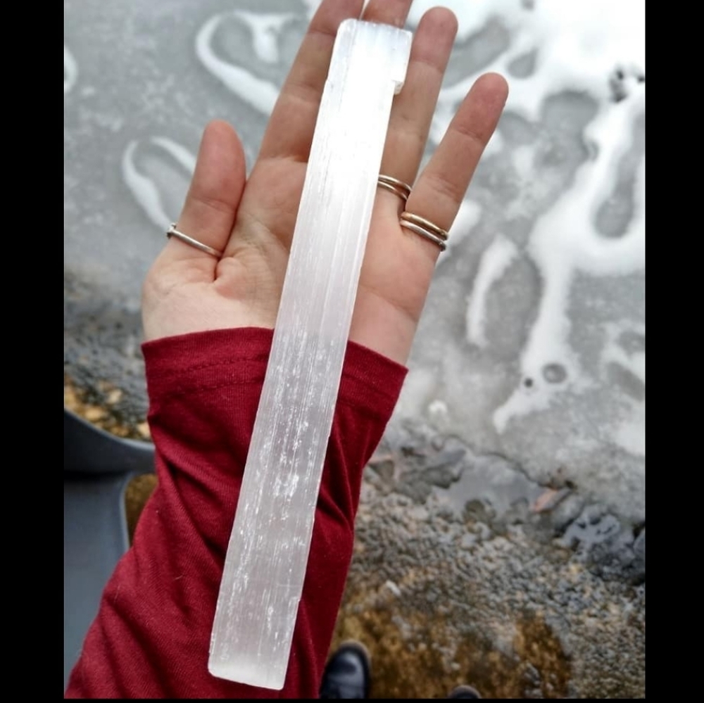 Selenite Satin Spar Wand Healing Crystal Gemstone Wand